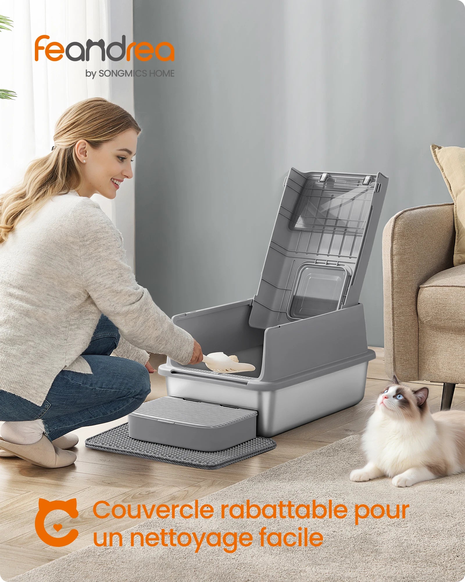 SteelClean Pro™ – Litière Inox Grand Confort